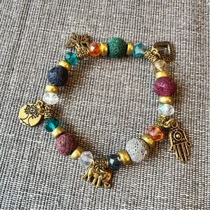 Gold and Multicolor Charm Bracelet